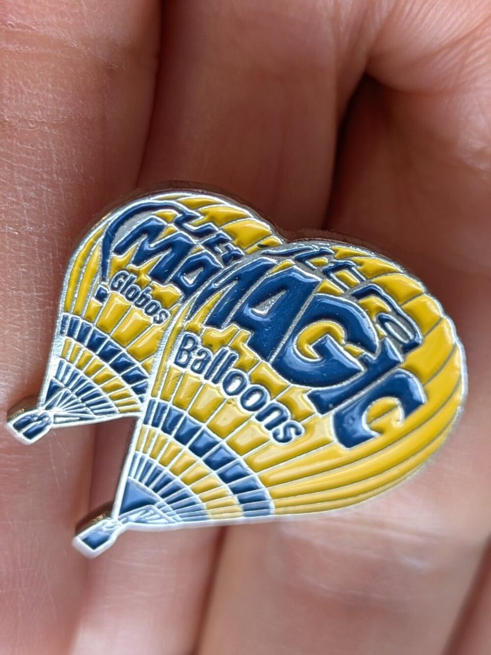 Rare Vtg Ultramagic Balloons Pin - Navy & Yellow - Magic Globos Spain - Nos